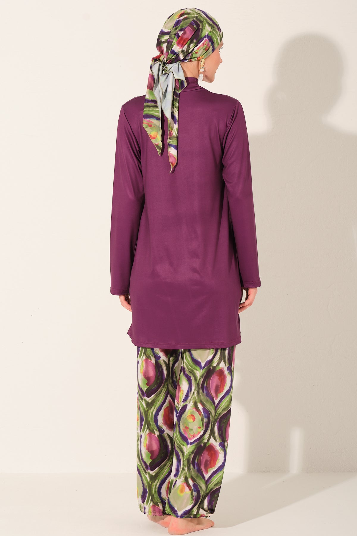 Peacock Luxe Burkini & Chiffon Kimono
