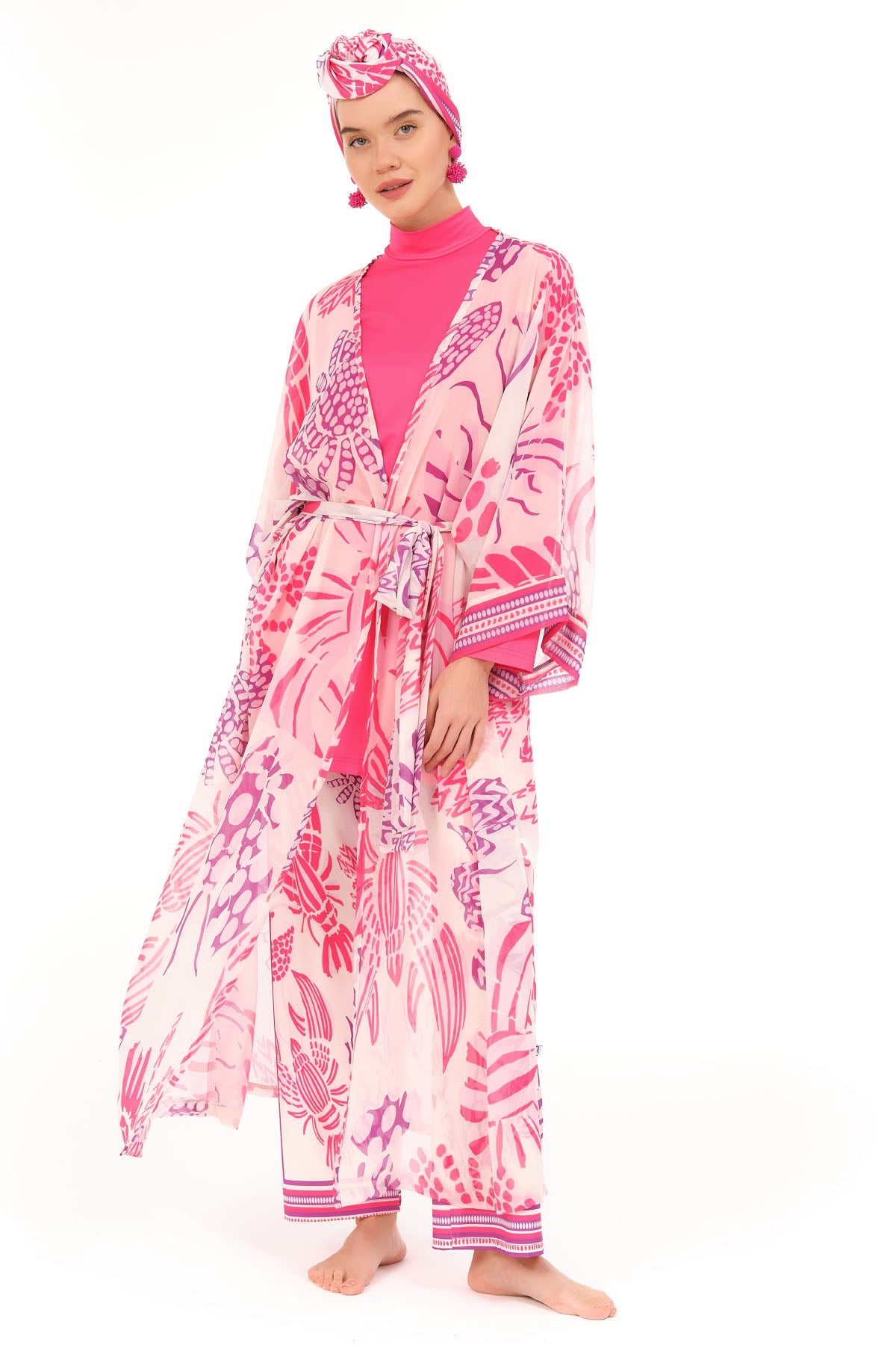 Lycra Fabric Printed Burkini & Kimono