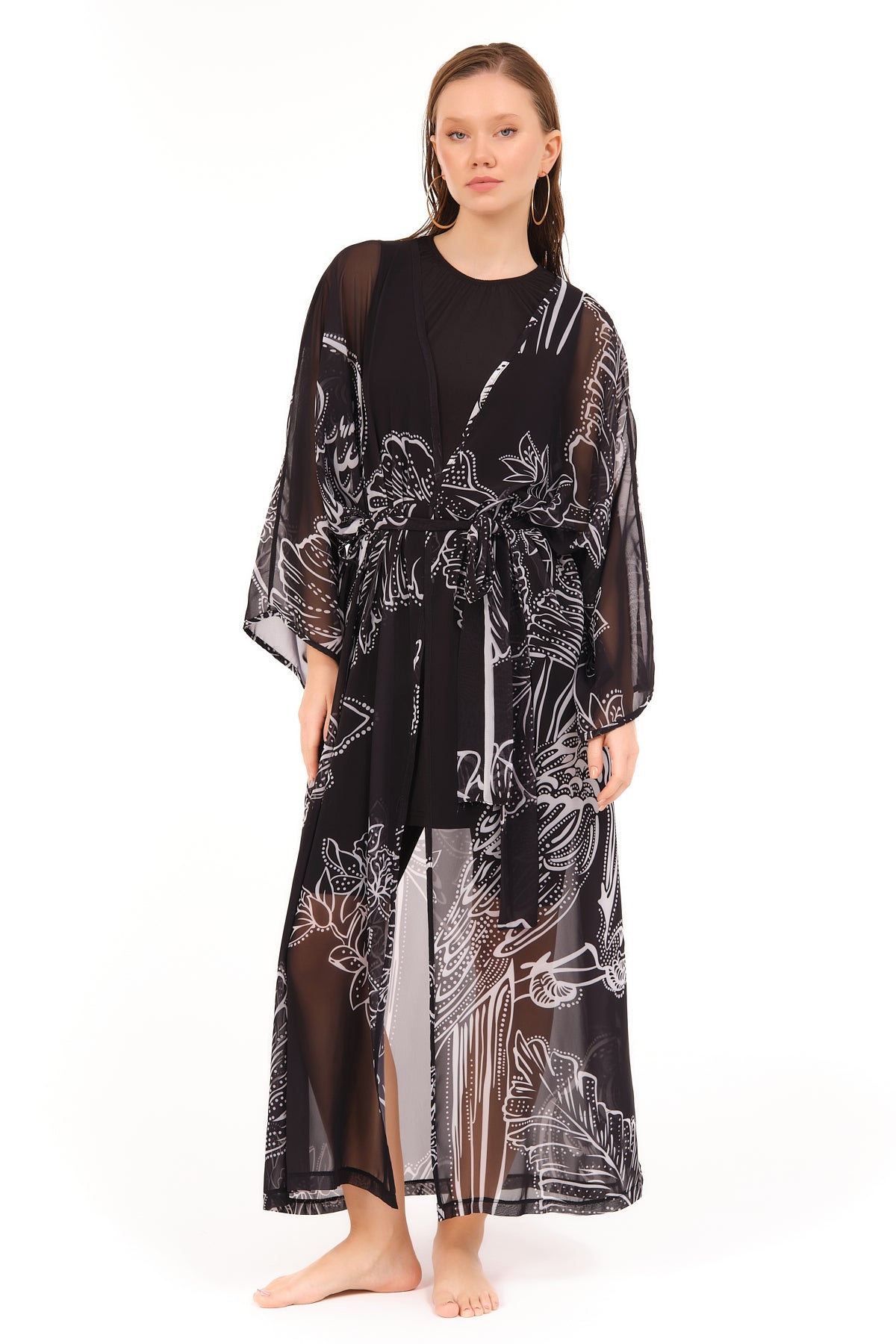 Modest Women Beach Cover-Up Floral Print