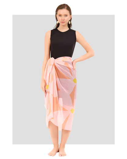 Modest Women Beach Sarong Geometric Print