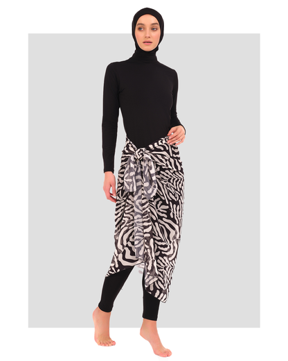 Modest Women Beach Sarong Zebra Print