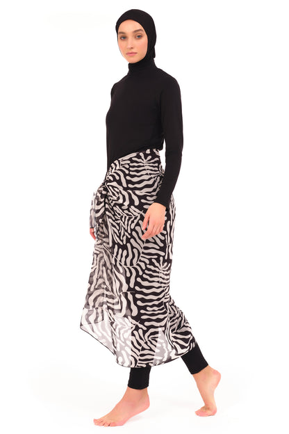 Modest Women Beach Sarong Zebra Print