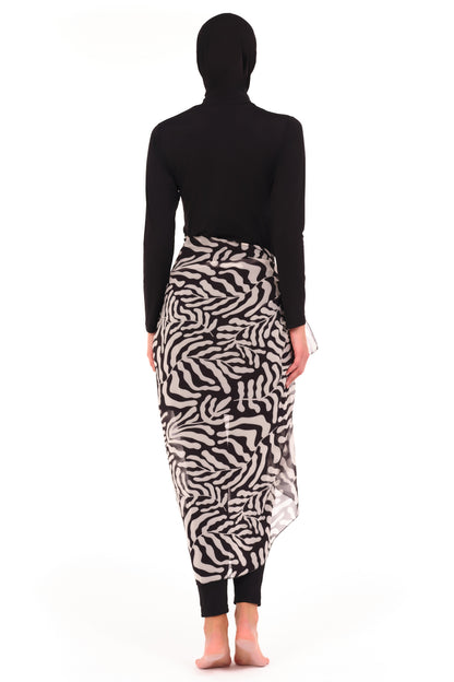 Modest Women Beach Sarong Zebra Print