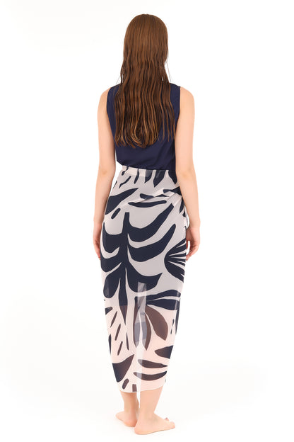 Modest Women Beach Sarong Leaf Print