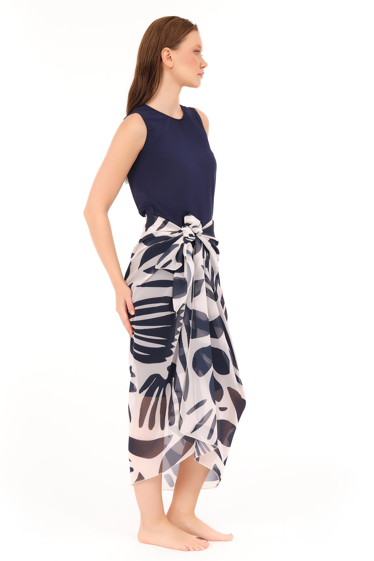 Modest Women Beach Sarong Leaf Print