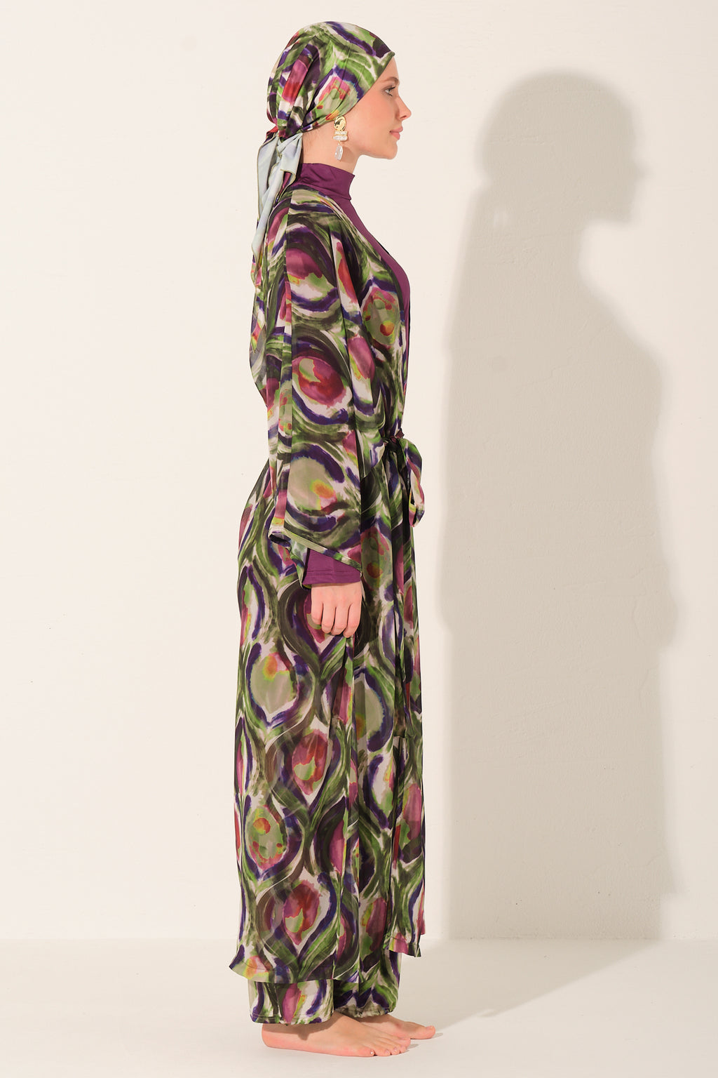 Peacock Luxe Burkini & Chiffon Kimono