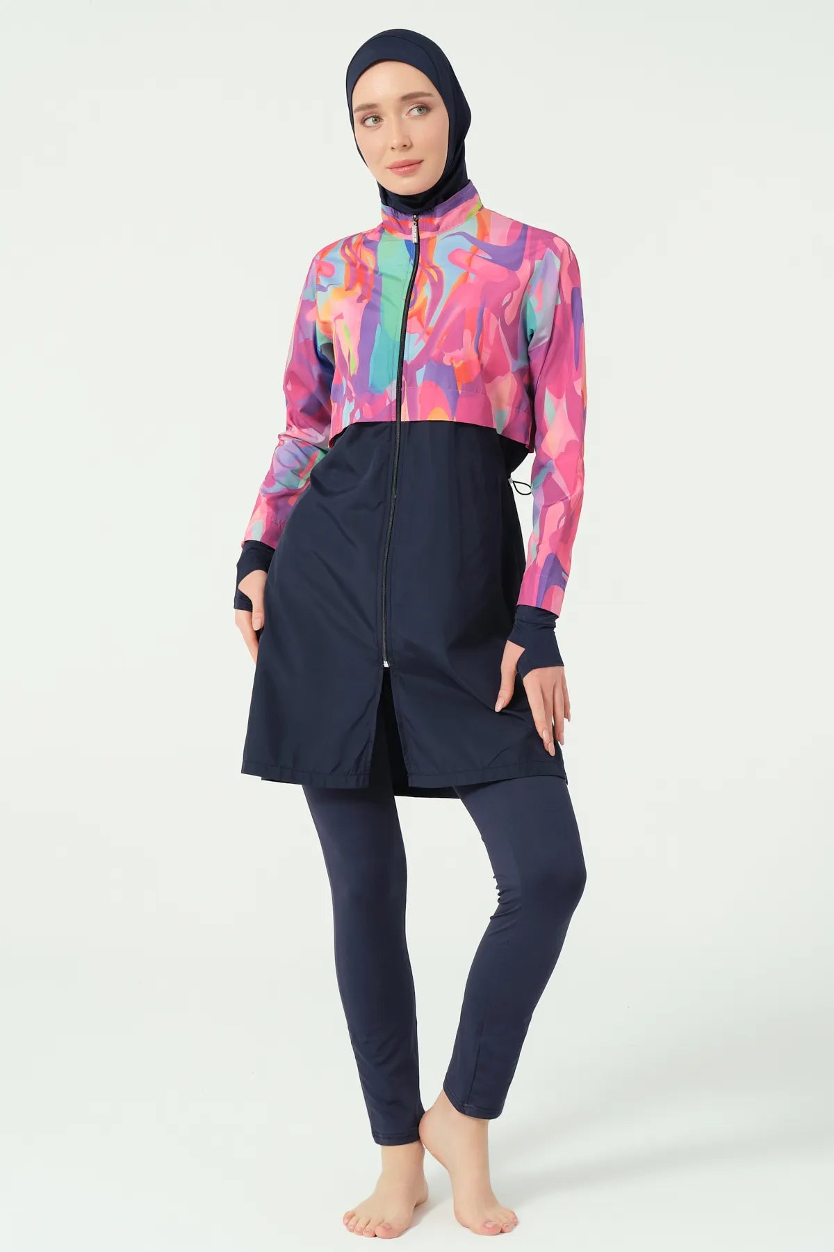 Abstract Elegance Modest Swimwear