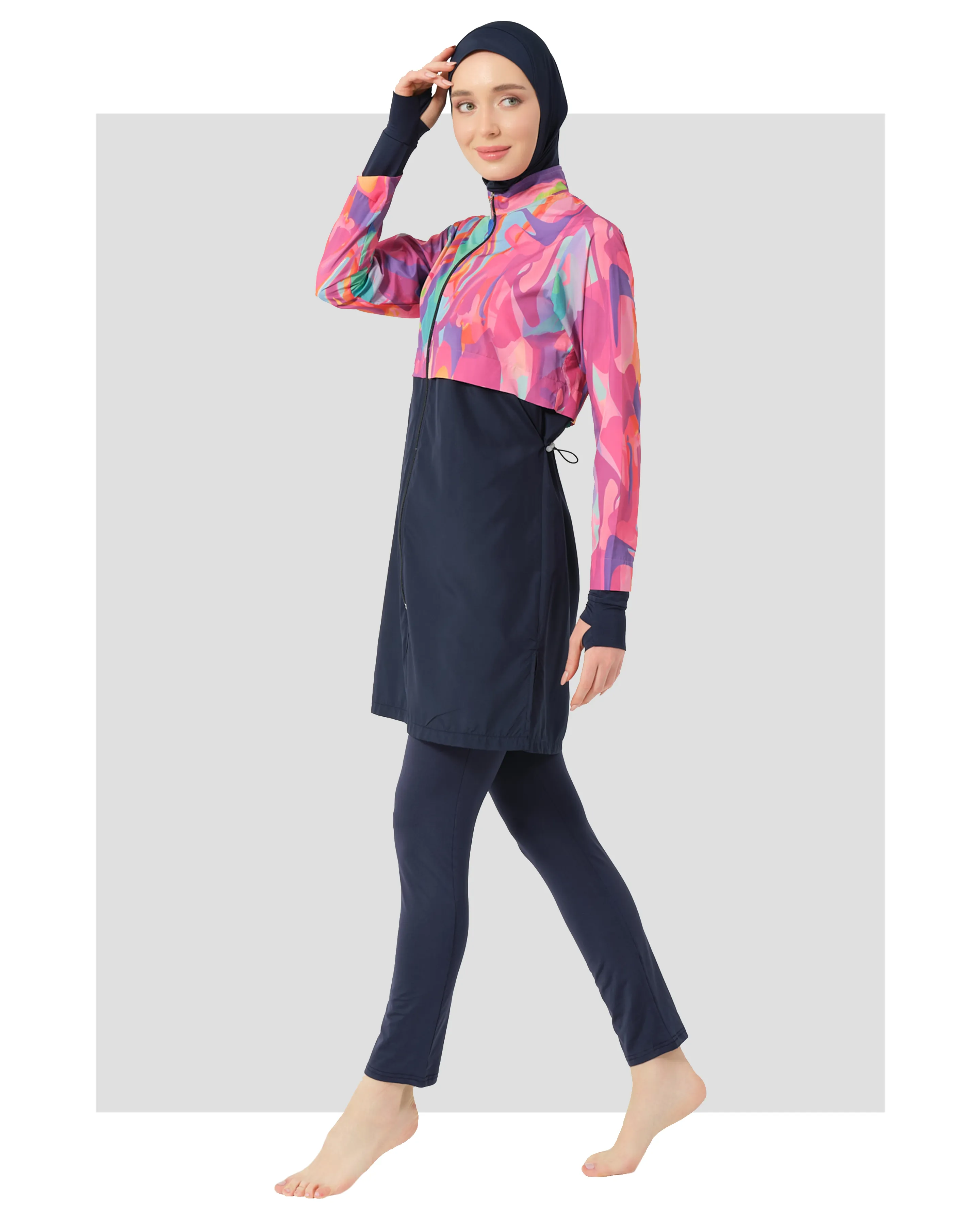 Abstract Elegance Modest Swimwear