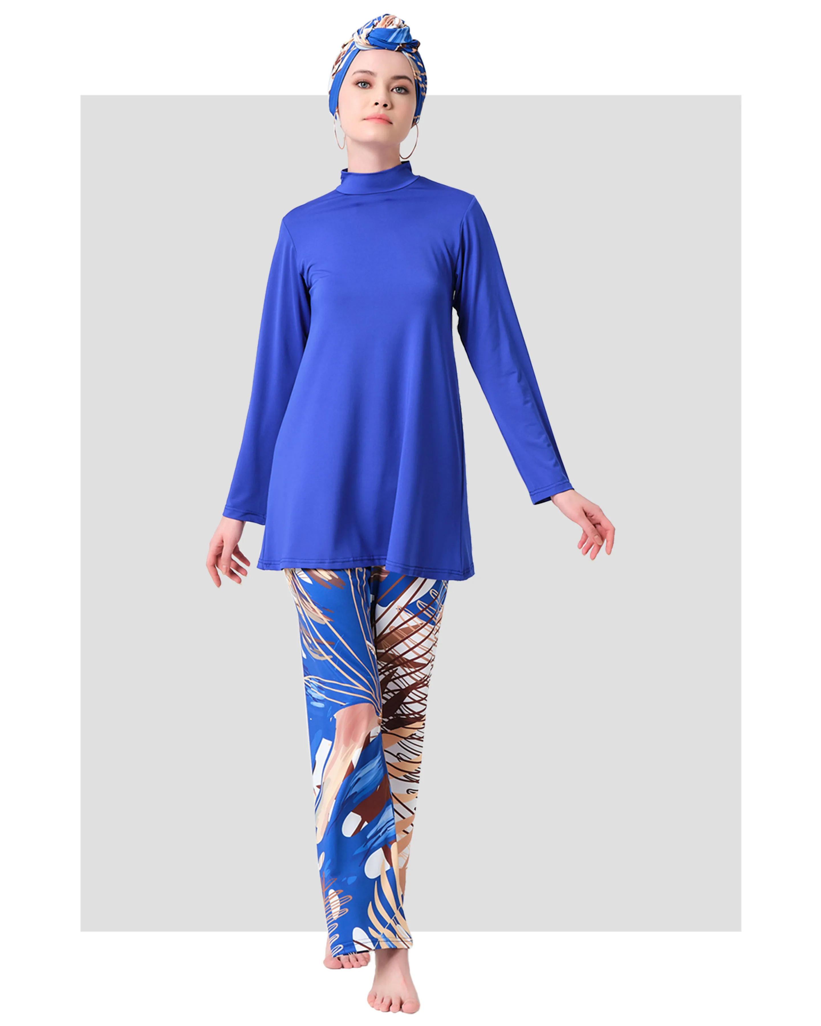 Azure Breeze Tropical Chic Modest Swimwear