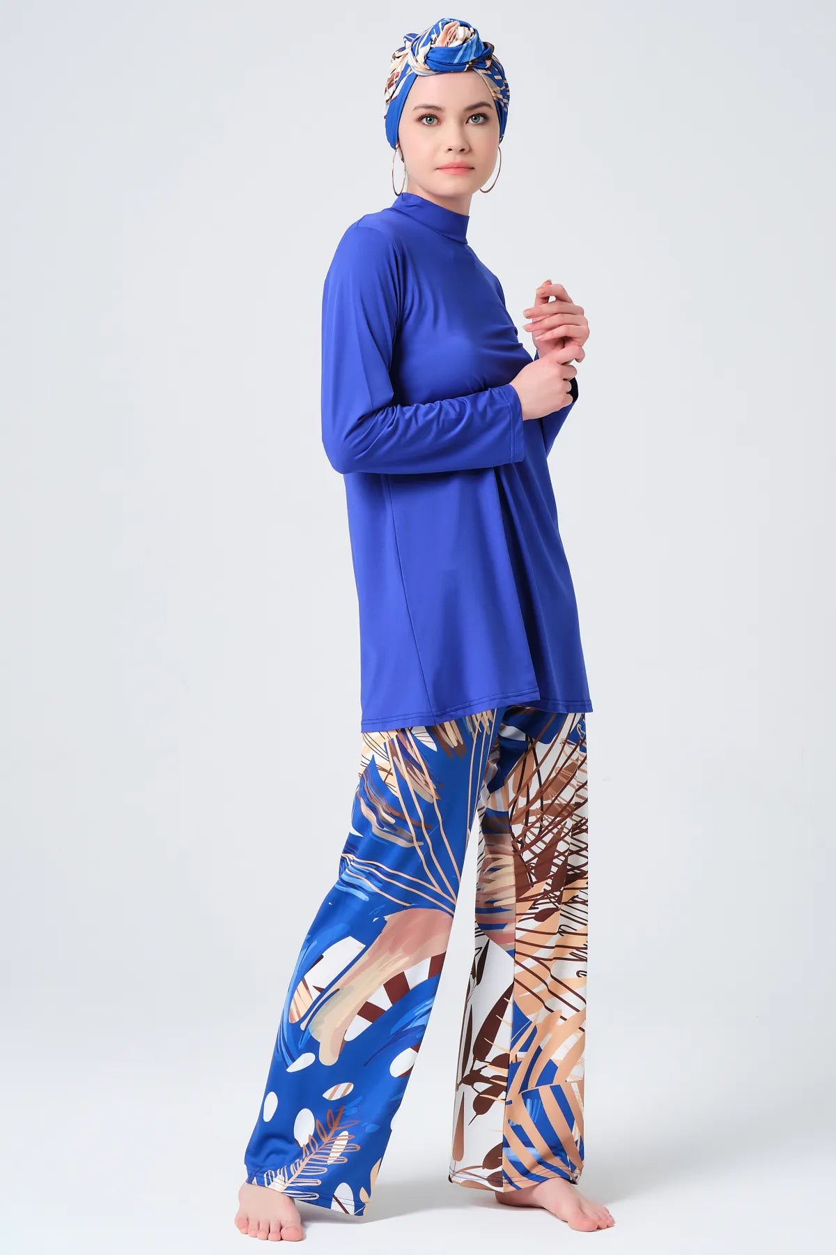 Azure Breeze Tropical Chic Modest Swimwear