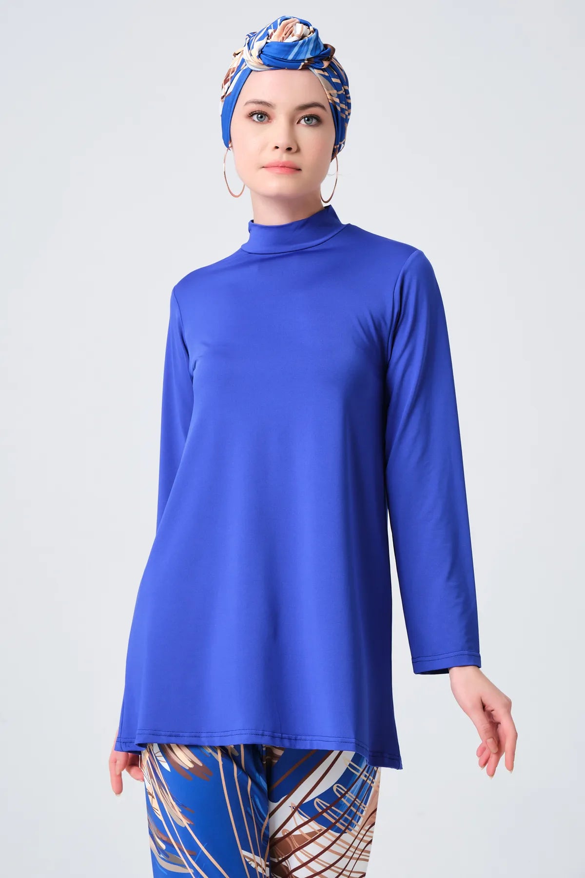 Azure Breeze Tropical Chic Modest Swimwear