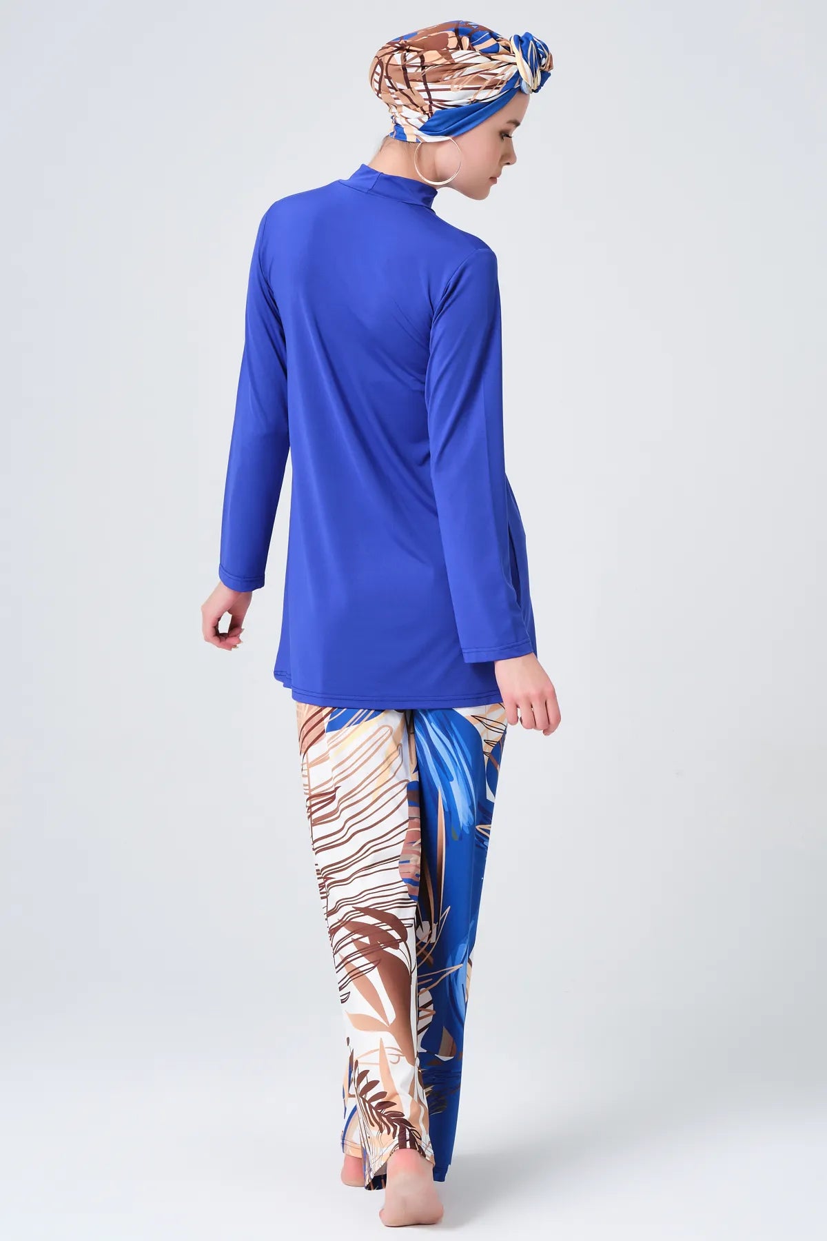 Azure Breeze Tropical Chic Modest Swimwear