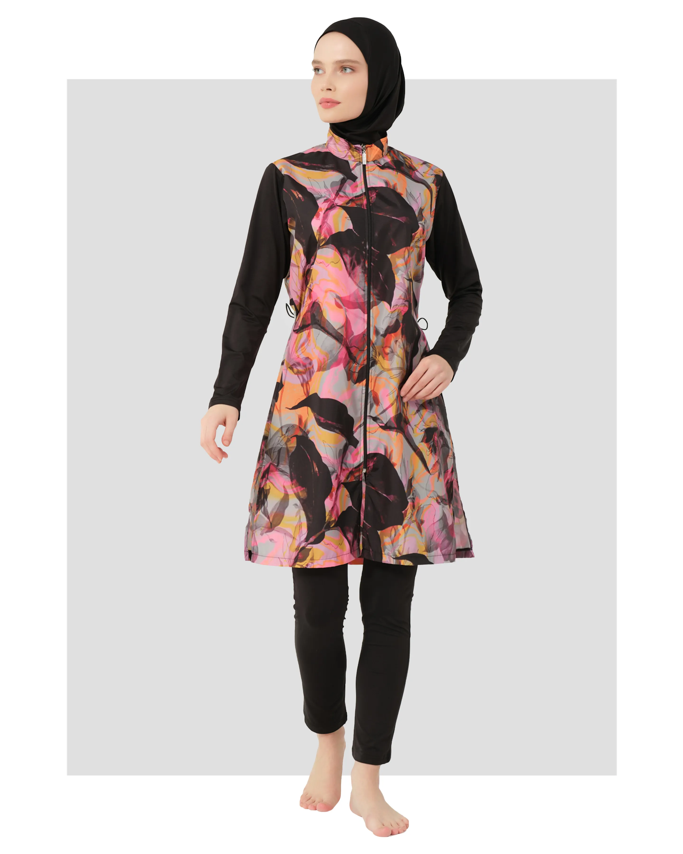 Black Abstract Art Burkini