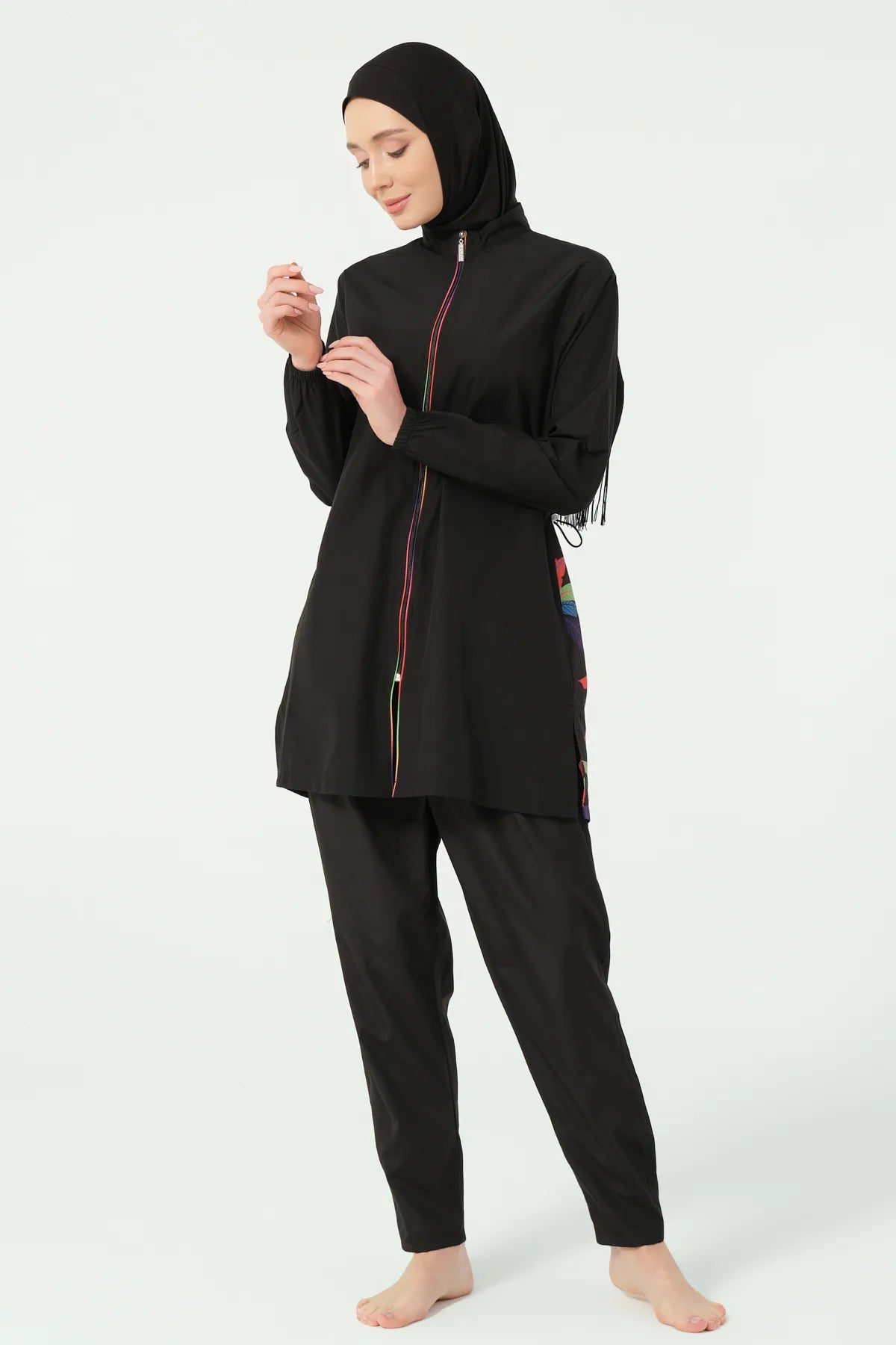 Black Edition Tropical Fringe Burkini