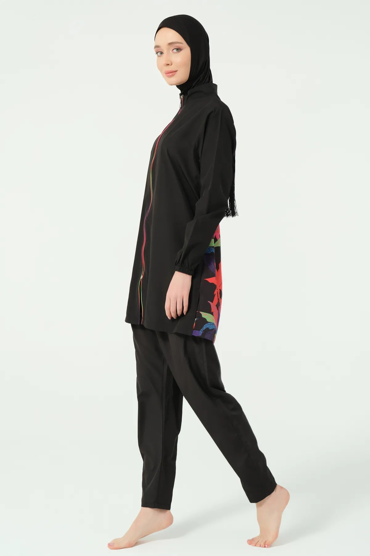Black Edition Tropical Fringe Burkini