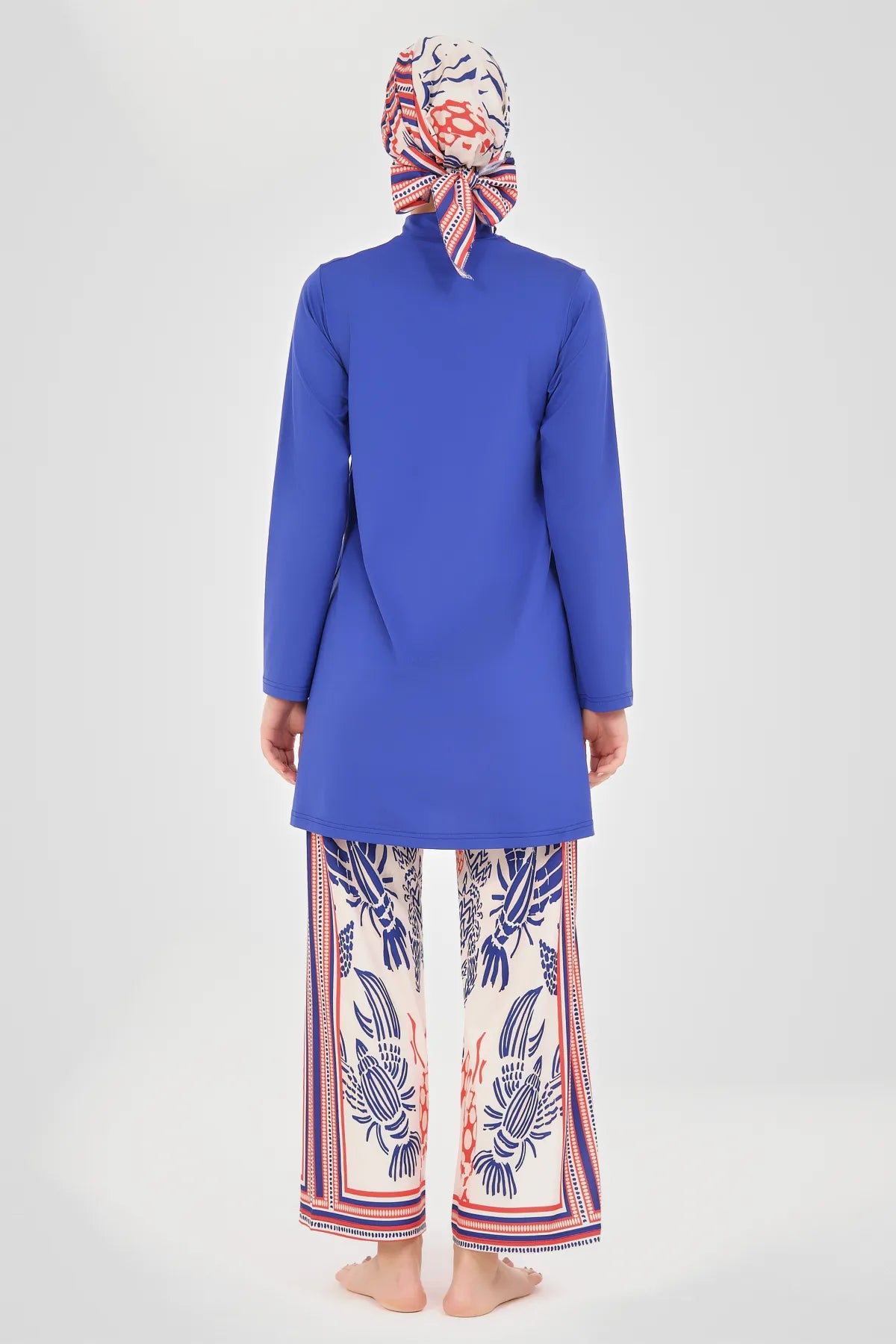 A Coastal-Inspired Burkini with Sheer Kimono