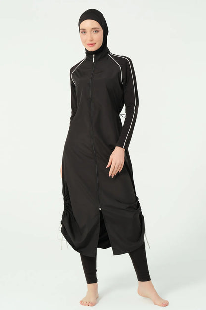 Elegant Black Full-Coverage Burkini
