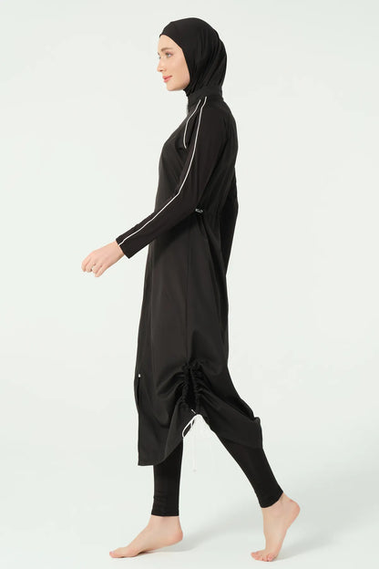 Elegant Black Full-Coverage Burkini