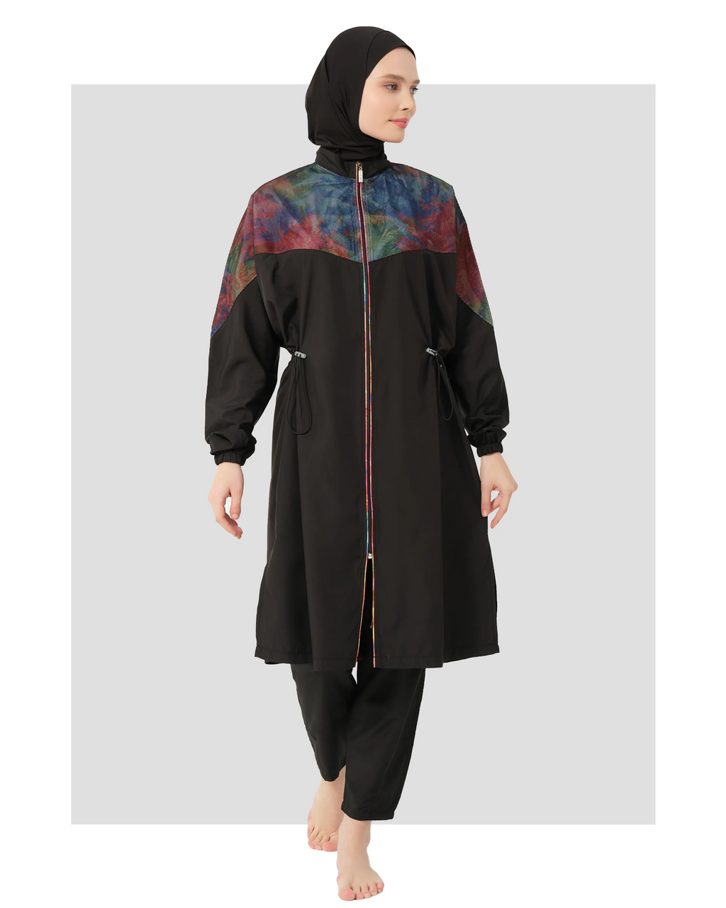 Elegant Black Modest Swimwear