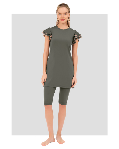 Elegant Khaki Modest Swimsuit