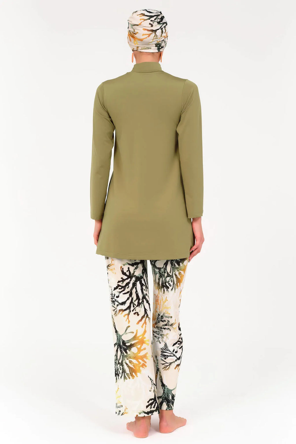 Lycra Fabric Printed Modest Swimsuit & Kimono