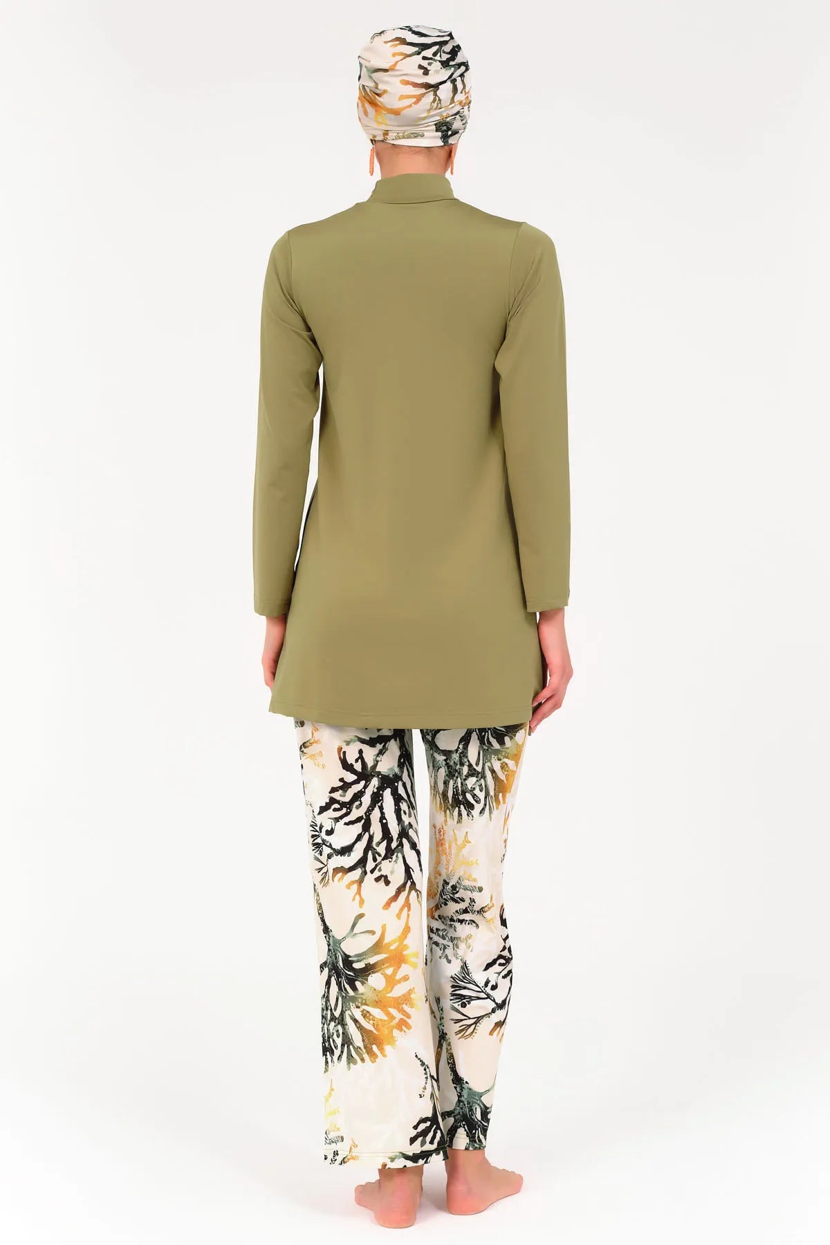 Lycra Fabric Printed Modest Swimsuit & Kimono