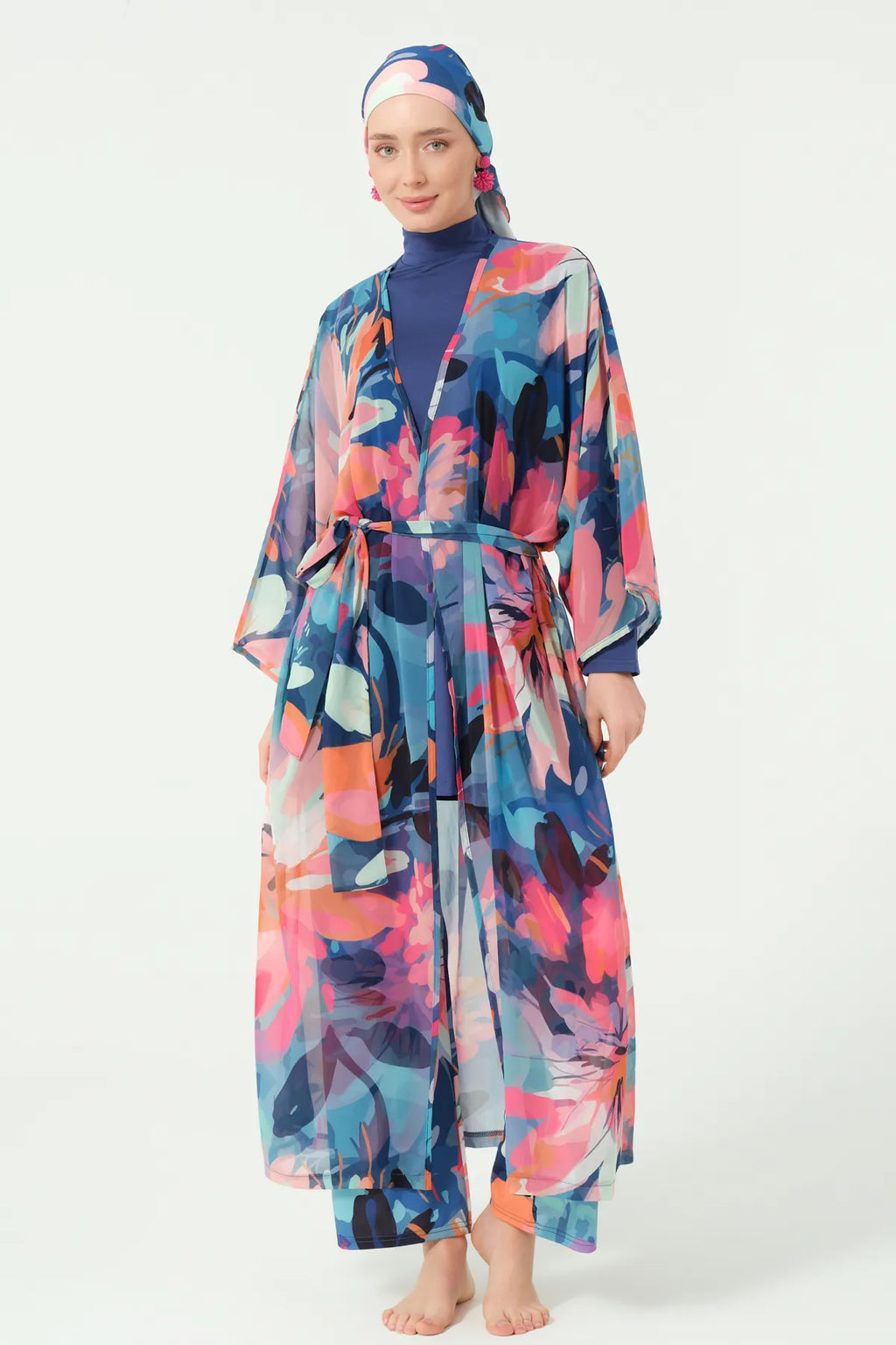 Floral Print Sheer Kimono