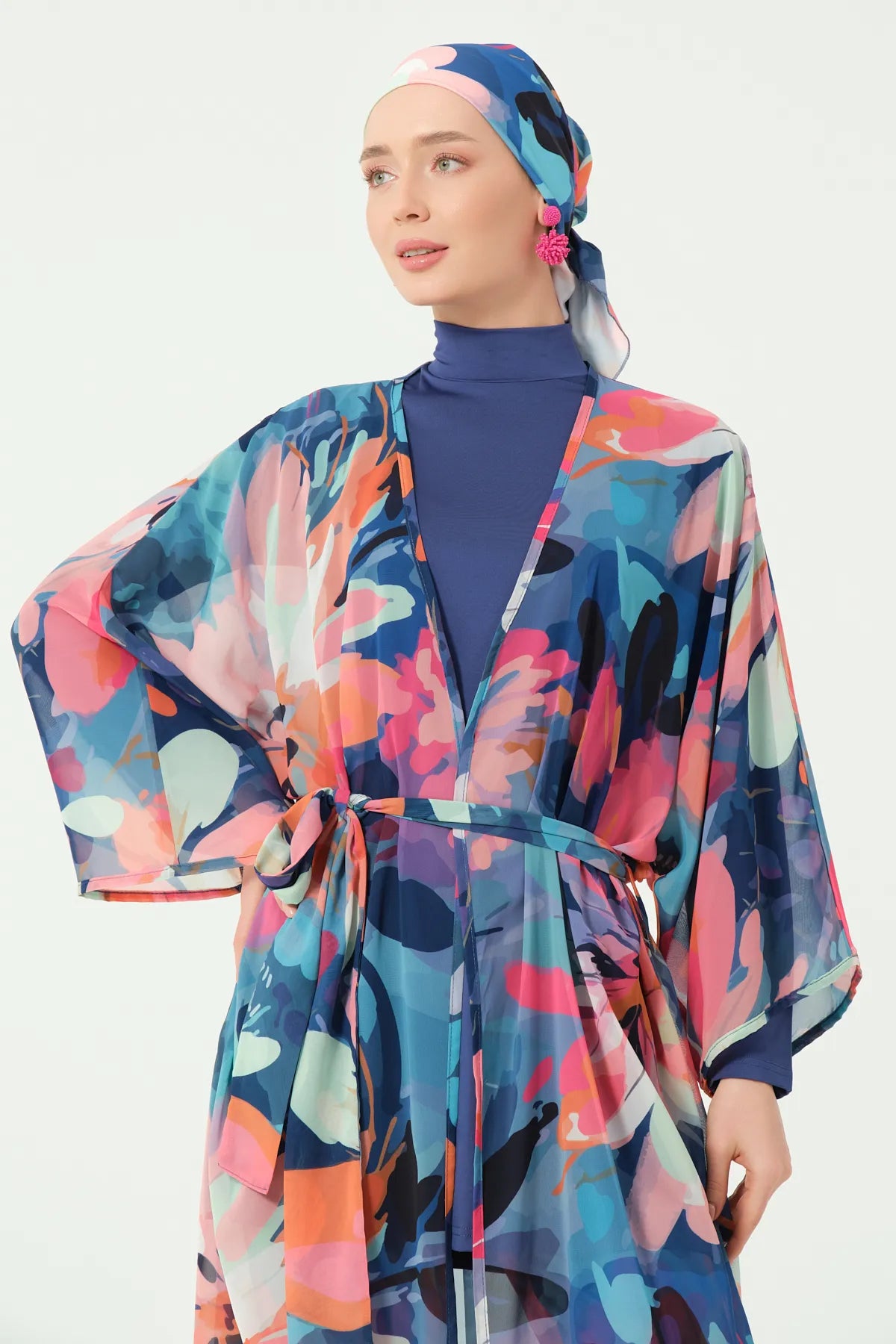 Floral Print Sheer Kimono