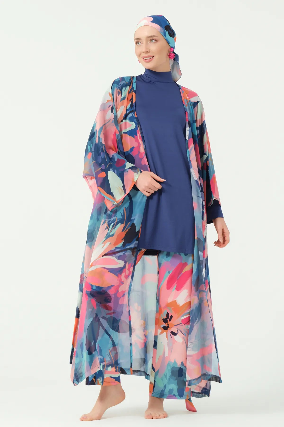 Floral Print Sheer Kimono
