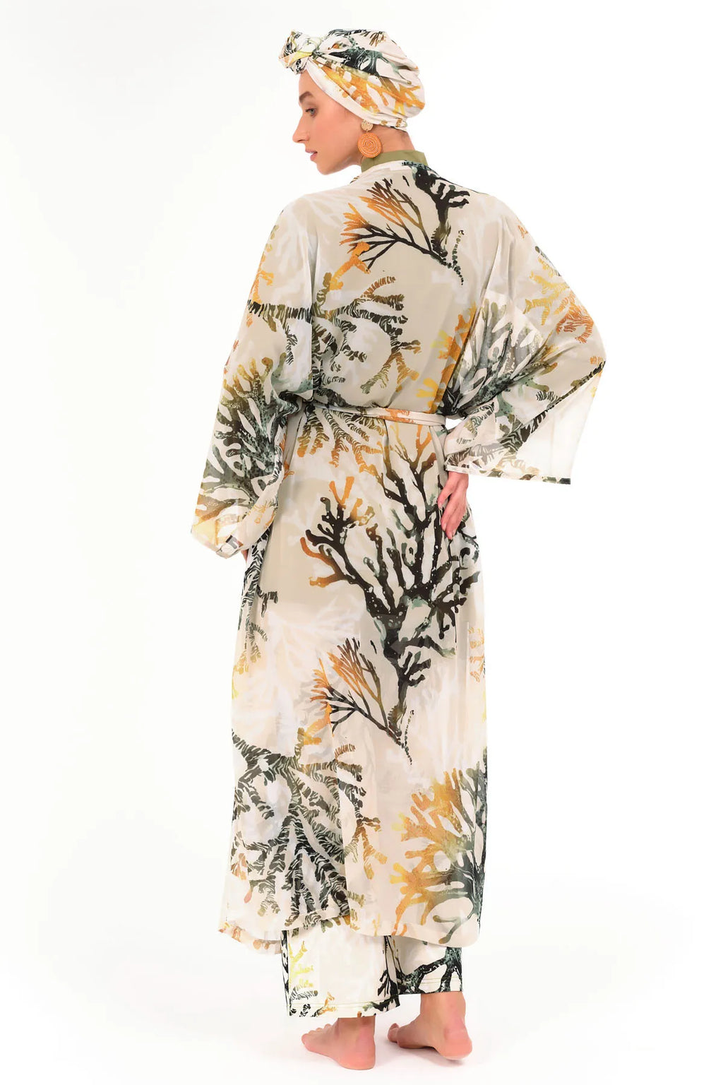 Lycra Fabric Printed Modest Swimsuit & Kimono
