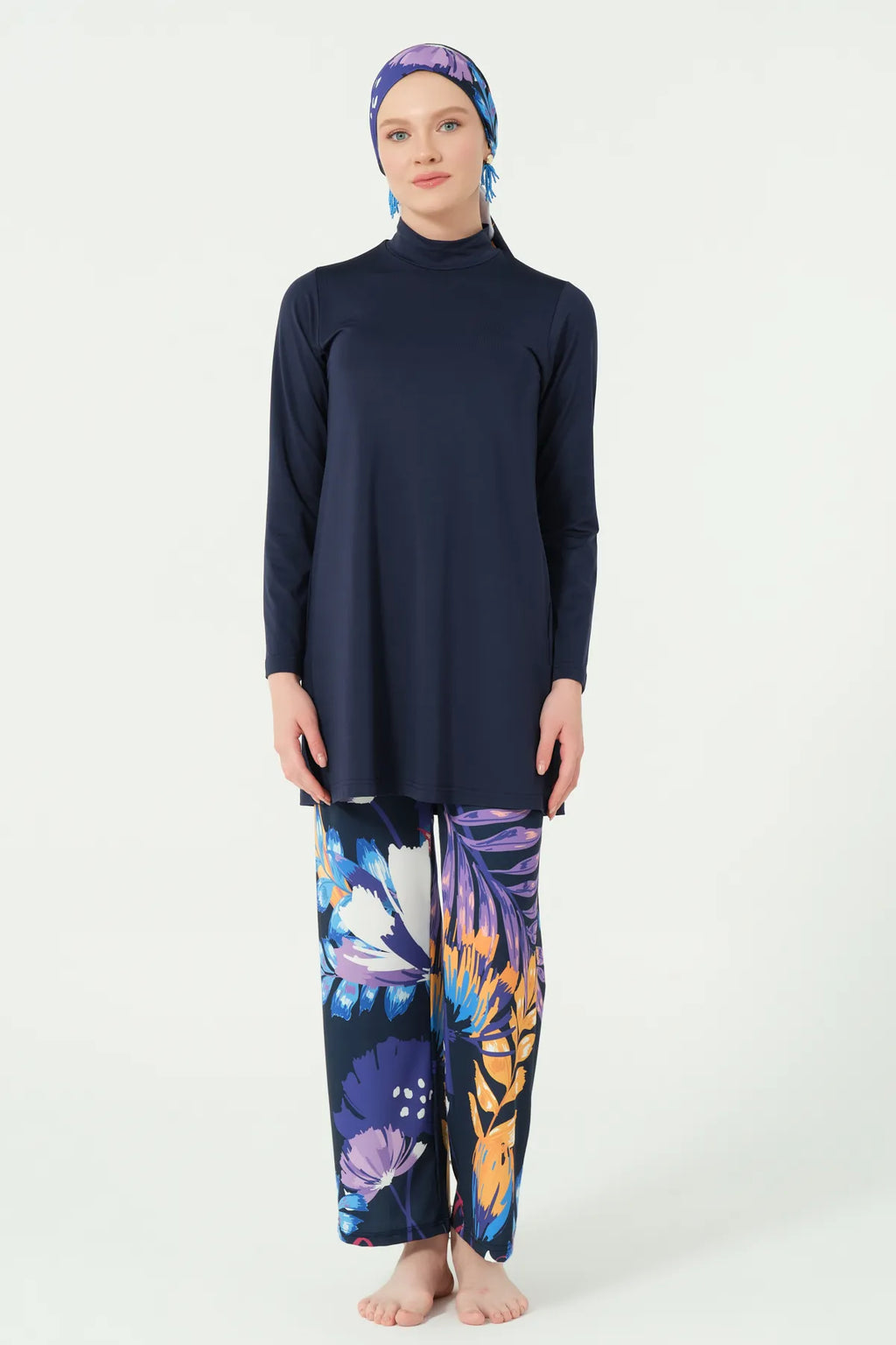 Midnight Bloom Modest Swimwear