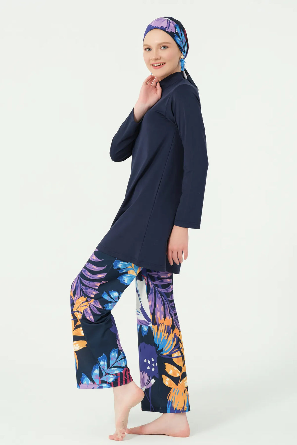 Midnight Bloom Modest Swimwear
