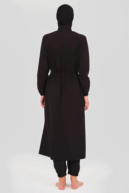 Modest Full-Length Burkini with Neon Accents