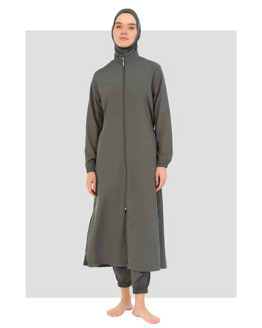 Modest Olive Green Burkini Full-Length