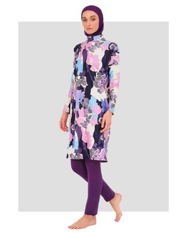 Modest Women Swimwear Floral Print