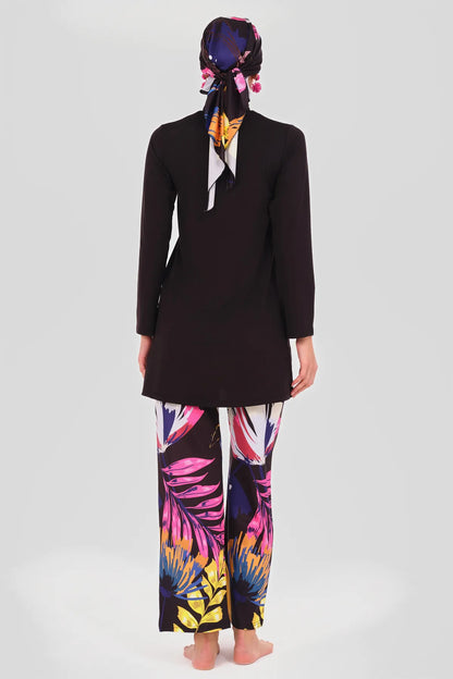 Noir Bloom Modest Swimwear