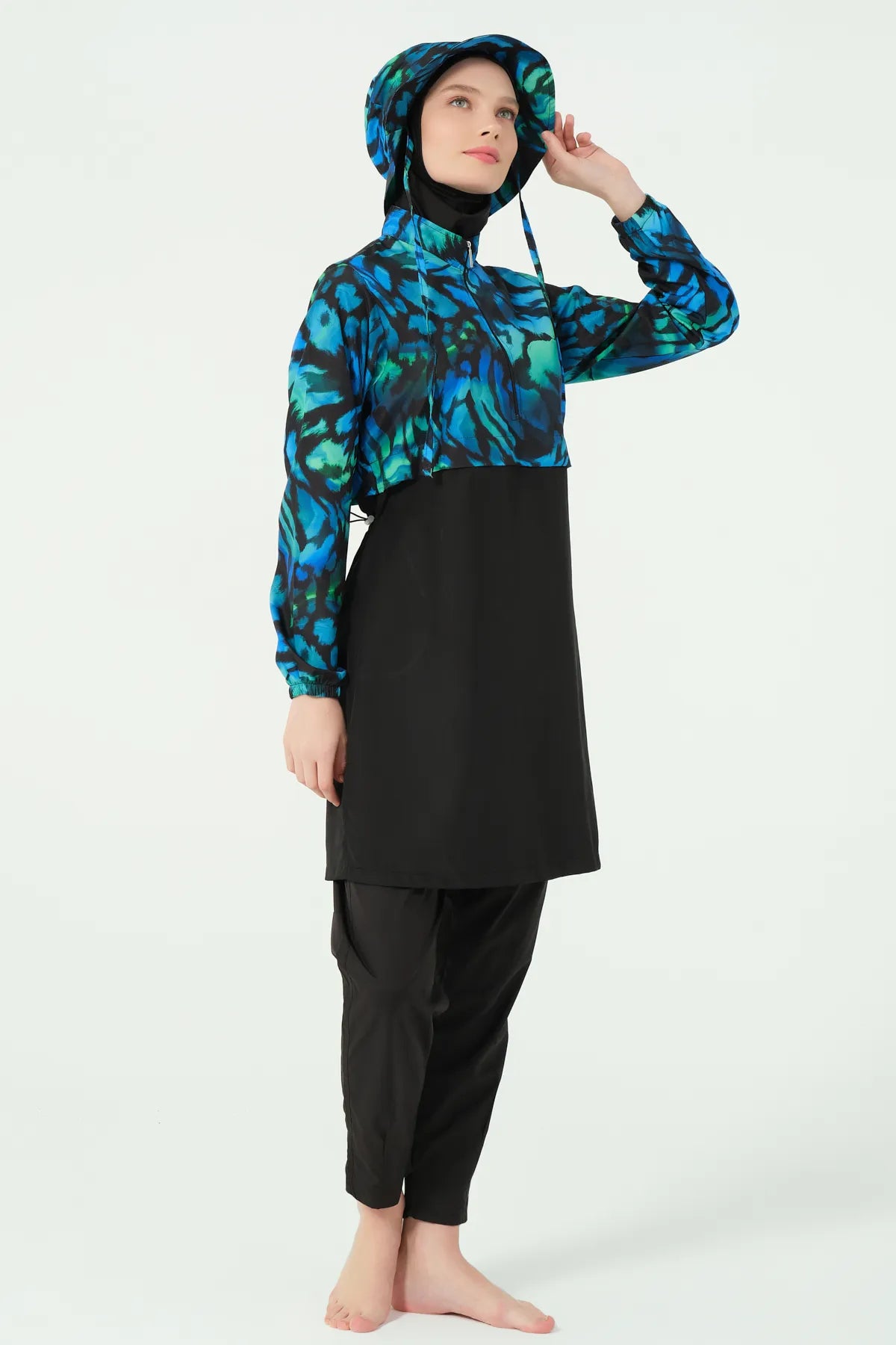 Full Set Burkini & Luxury Sheer Kaftan Kimono