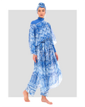 Ocean Blue Modest Swimwear with Sheer Kimono