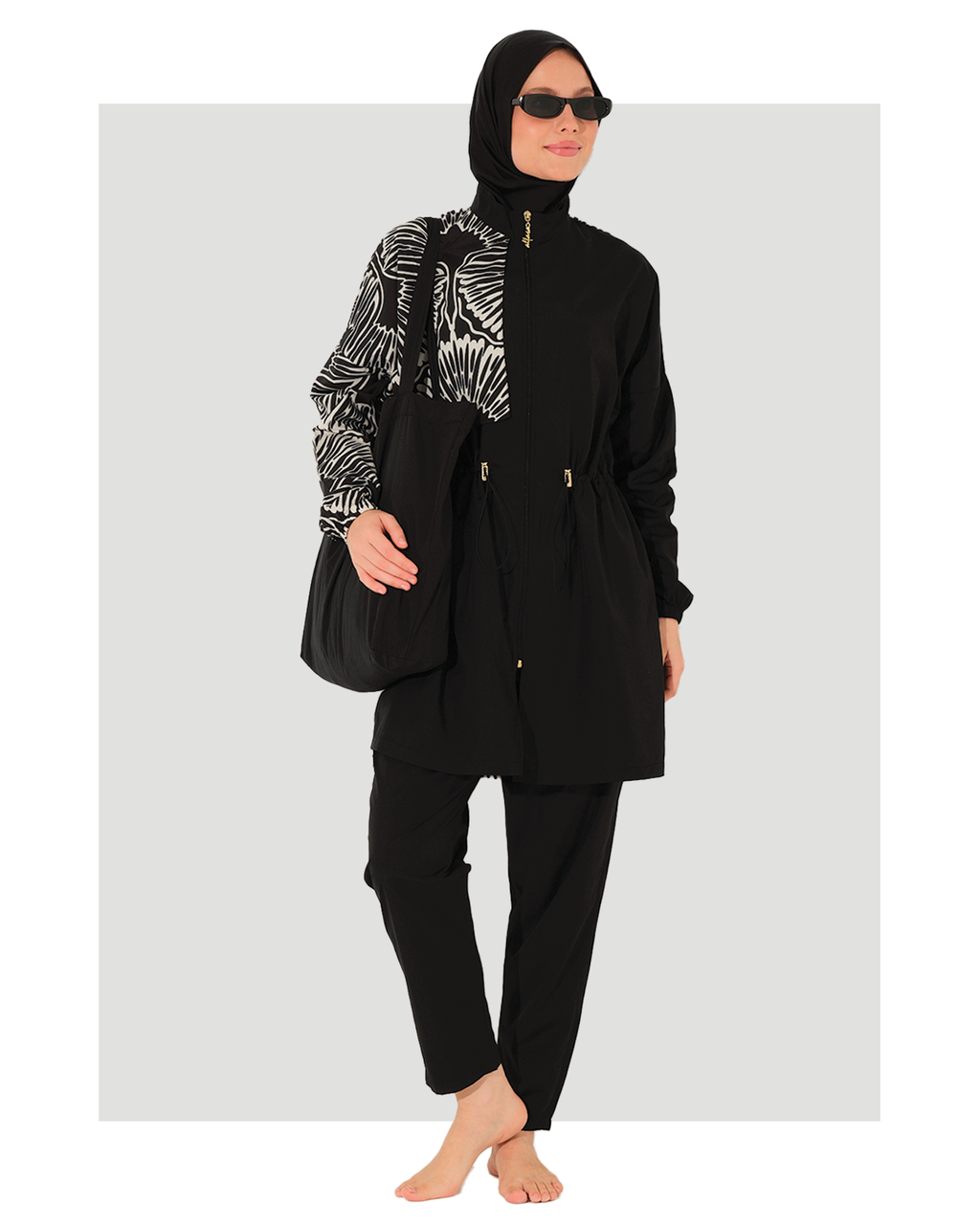 Full Set Black Modest Swimwear
