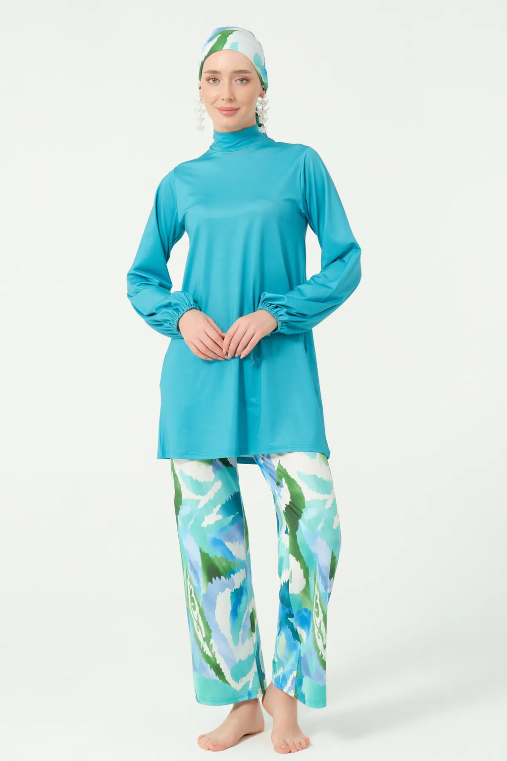 Ocean Breeze Burkini Set with Sheer Kimono