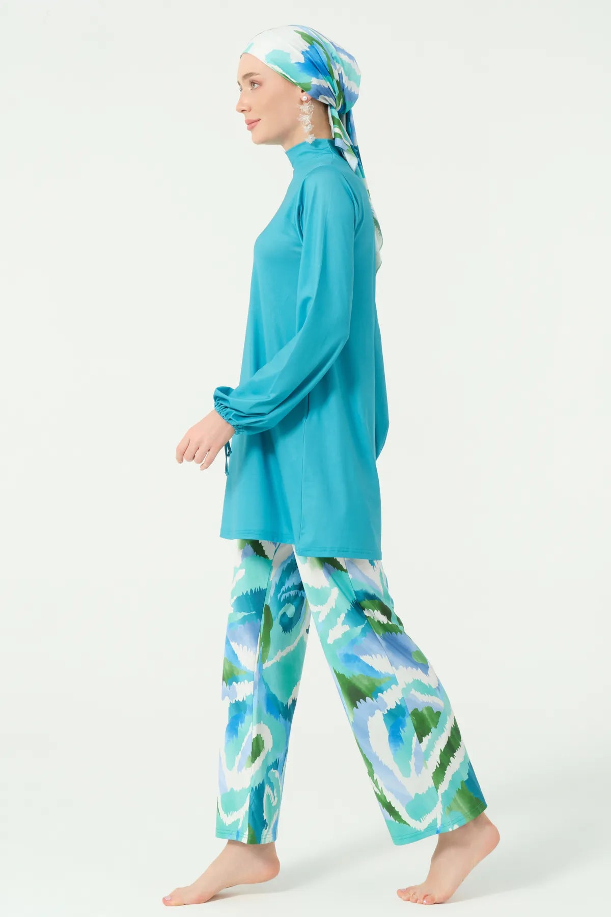 Ocean Breeze Burkini Set with Sheer Kimono