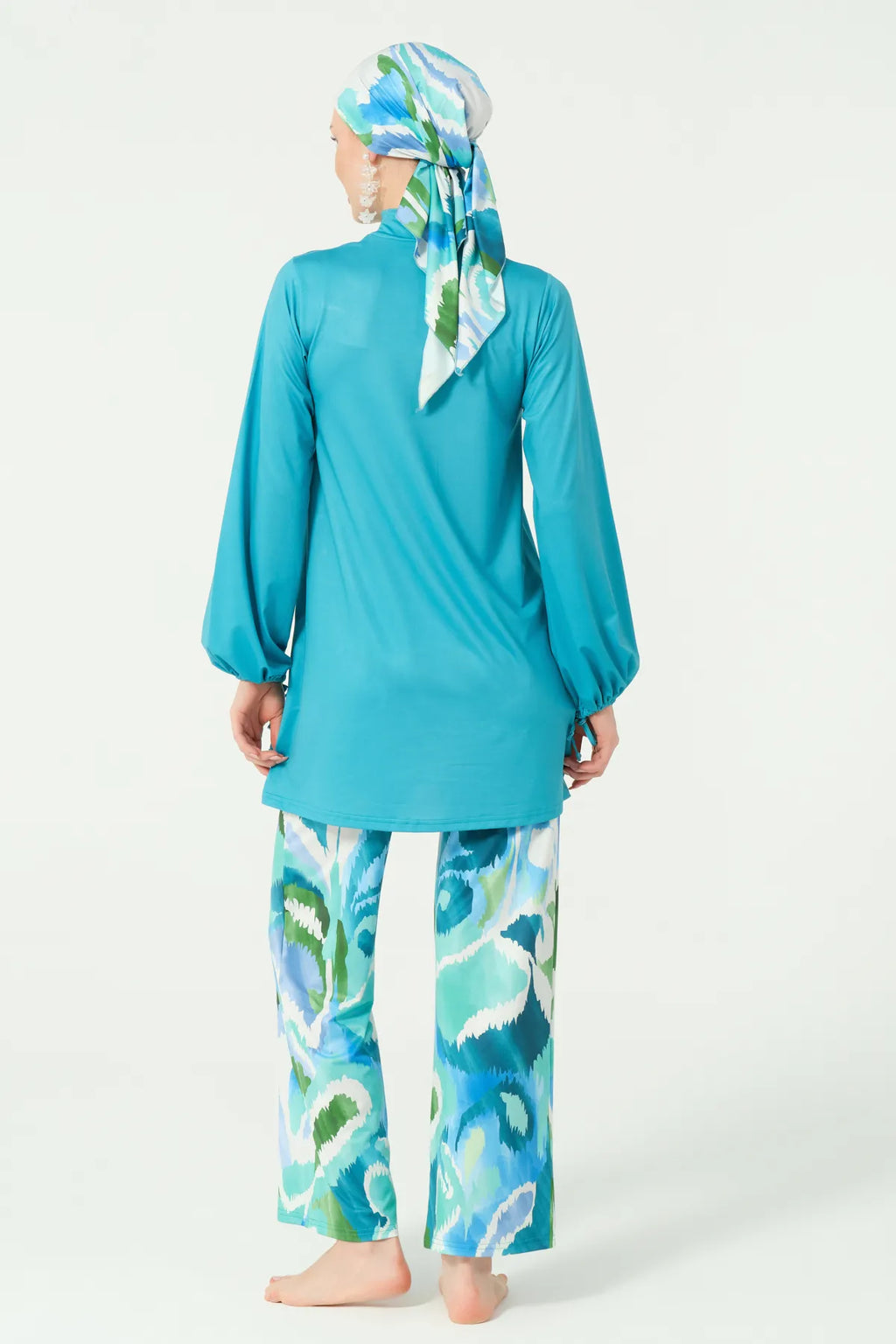 Ocean Breeze Burkini Set with Sheer Kimono