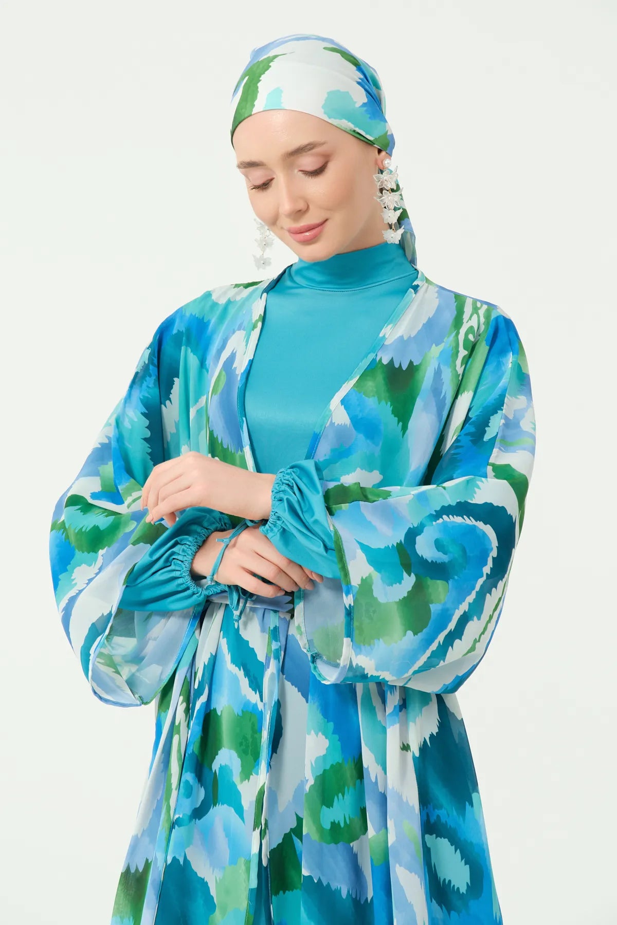 Ocean Breeze Burkini Set with Sheer Kimono