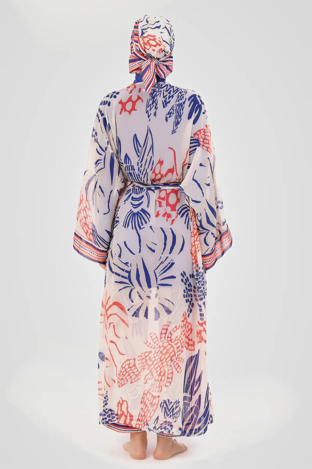 A Coastal-Inspired Burkini with Sheer Kimono