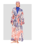 Sheer Kimono with Blue Floral Print