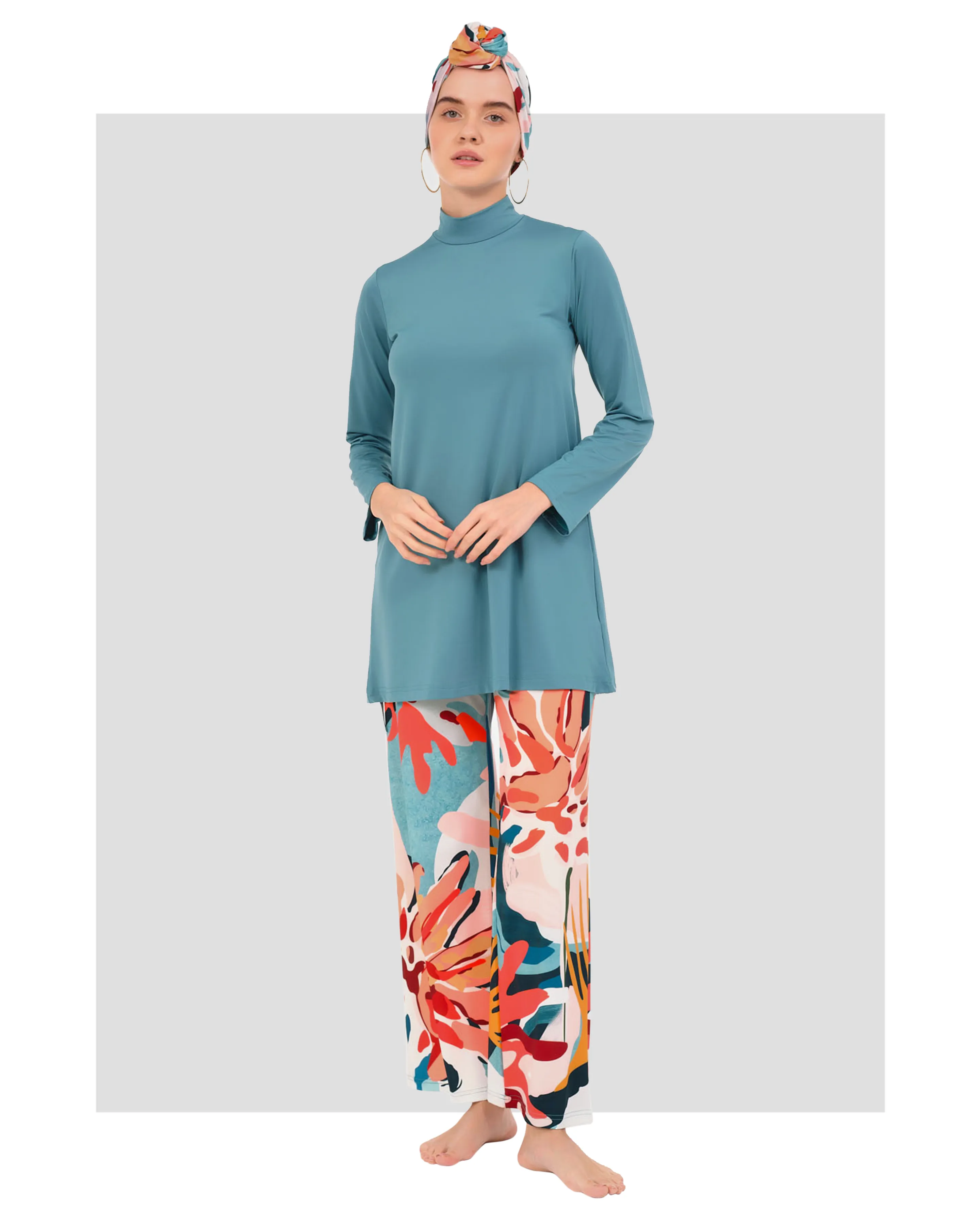 Tropical Bloom Modest Swimwear
