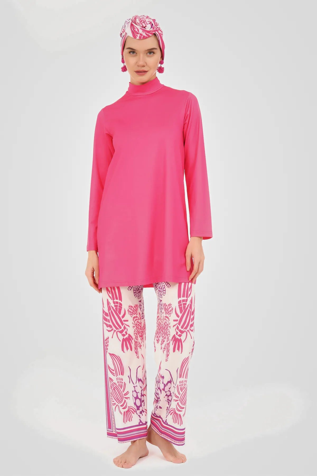 Tropical Fuchsia Modest Swimwear