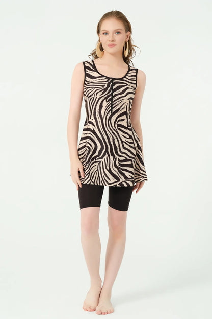Zebra Print Modest Swimwear