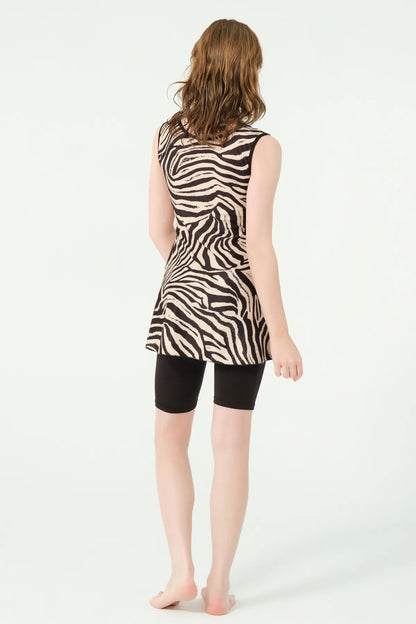 Zebra Print Modest Swimwear
