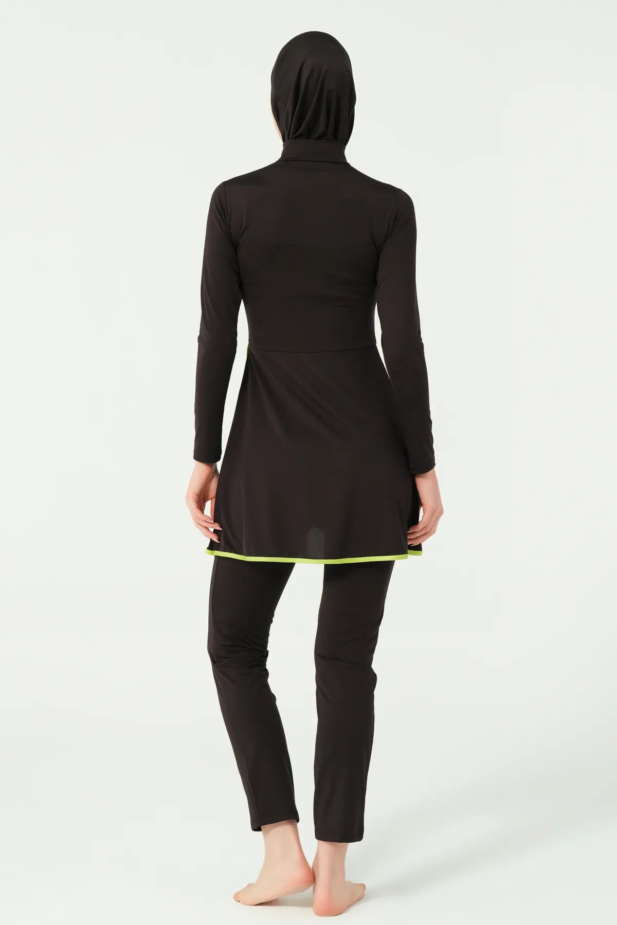 Black Lycra Sporty Modest Swimwear